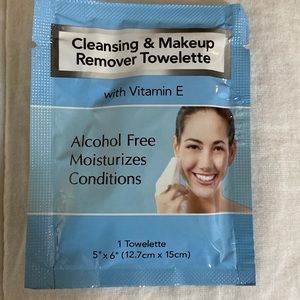 Cleansing towelette one piece
